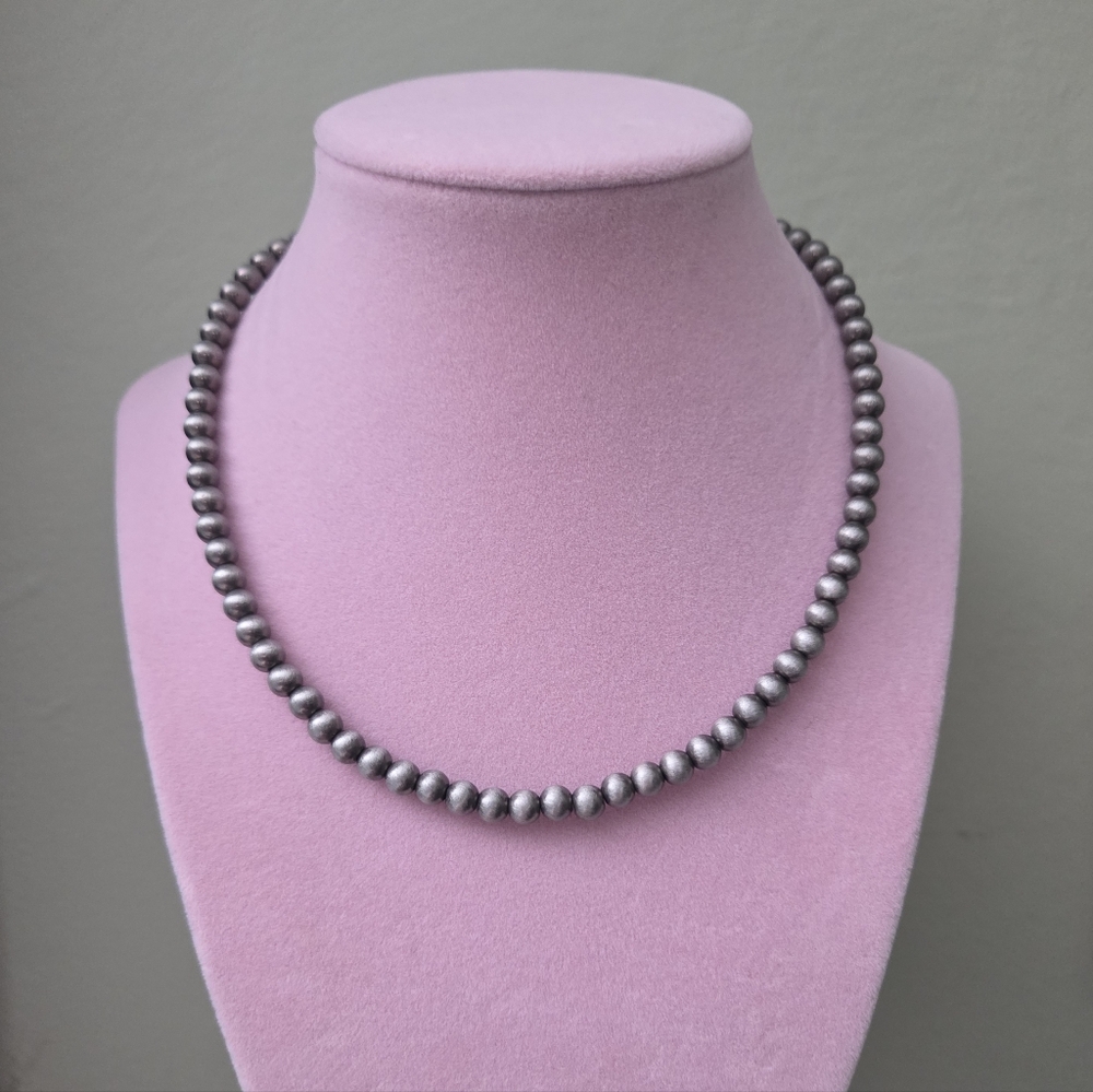 Western 6mm Faux Navajo Pearl Necklace Rodeo Cowgirl Everyday Gift Concert